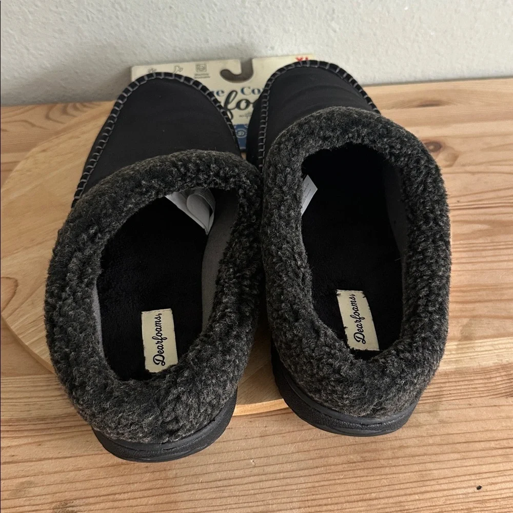 Dearfoams Marshall Microsuede Moc Toe Mens Memory Foam Clog Slippers